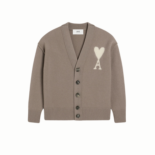 Ami De Coeur Cardigan Taupe Wool