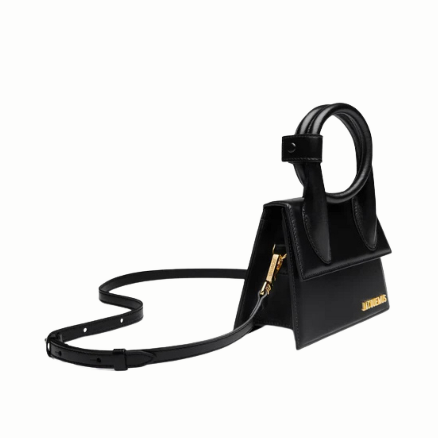Jacquemus Le Chiquito Noeud Coiled Leather Black Handbag
