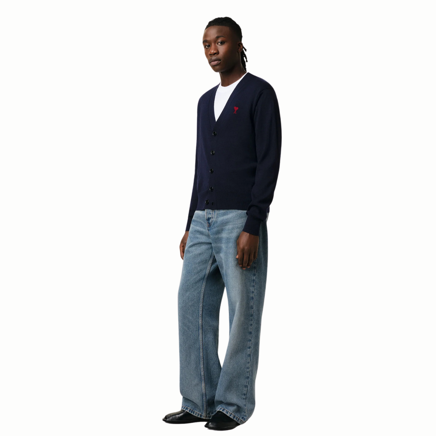 Ami De Coeur Embroidery Cardigan Merino Wool