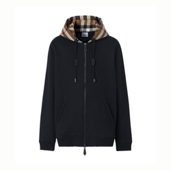 Burberry Check Hood Cotton Hoodie