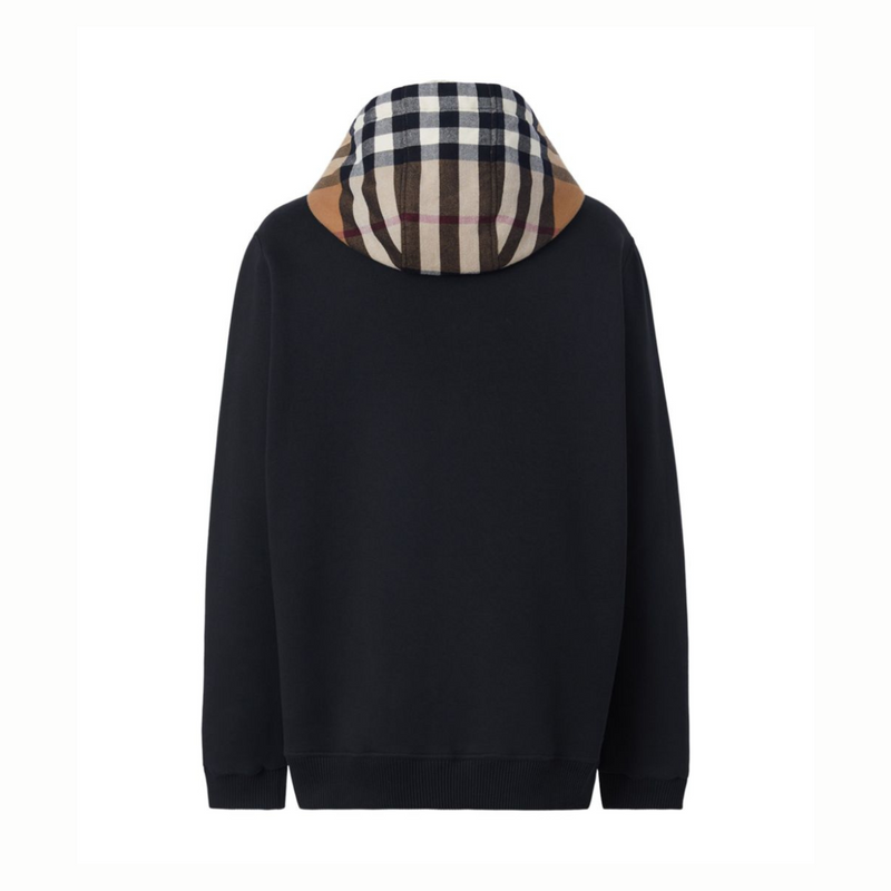 Burberry Check Hood Cotton Hoodie