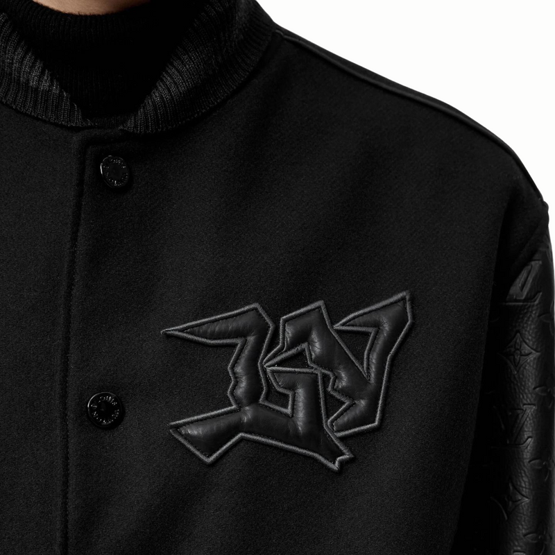 Louis Vuitton Monogram Embossed Leather And Wool Blouson