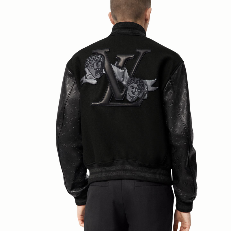 Louis Vuitton Monogram Embossed Leather And Wool Blouson