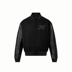 Louis Vuitton Monogram Embossed Leather And Wool Blouson