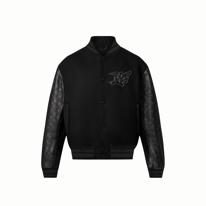 Louis Vuitton Monogram Embossed Leather And Wool Blouson