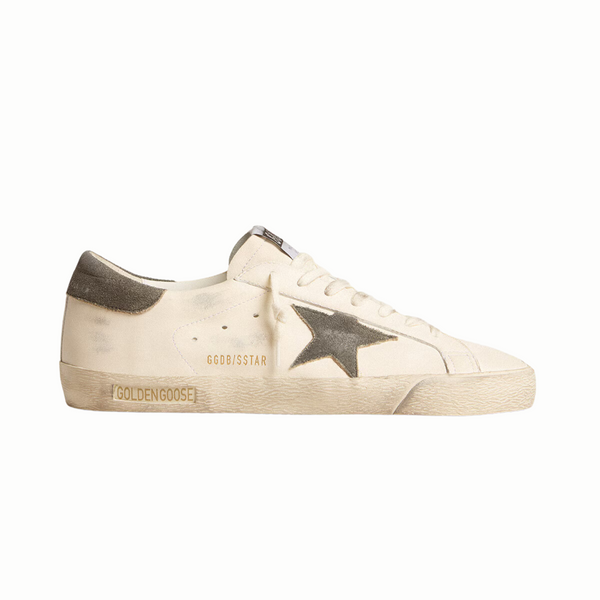 Golden Goose Super-Star in nappa with grey suede star and heel tab