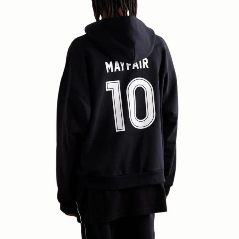 Balenciaga 2024 Soccer Oversized Logo Detailed Cotton Jersey Zip Up Hoodie