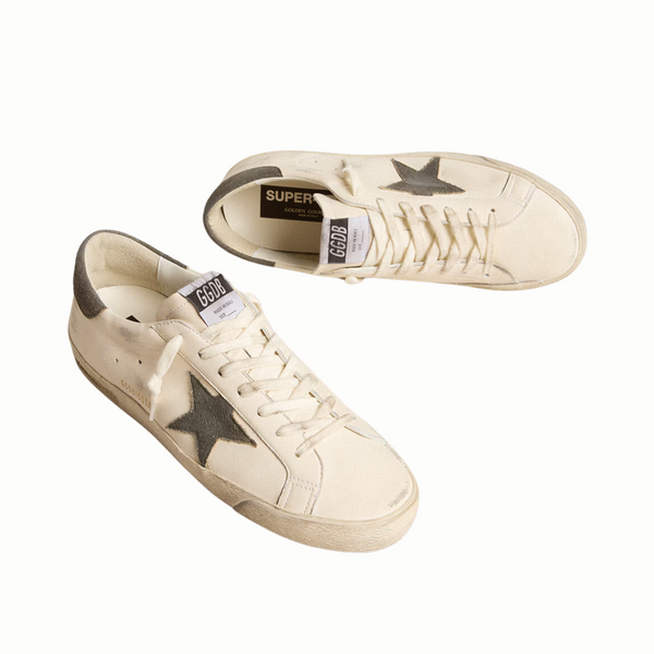 Golden Goose Super-Star in nappa with grey suede star and heel tab