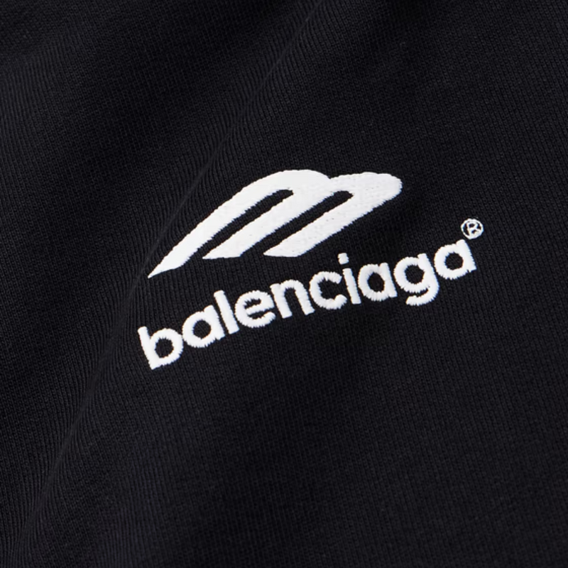 Balenciaga 2024 Soccer Oversized Logo Detailed Cotton Jersey Zip Up Hoodie