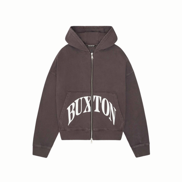 Cole Buxton Heavyweight Cropped Logo Zip Hoodie