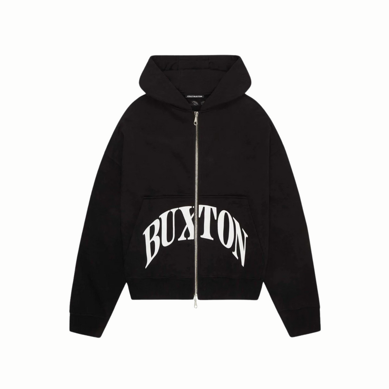 Cole Buxton Heavyweight Cropped Logo Zip Hoodie