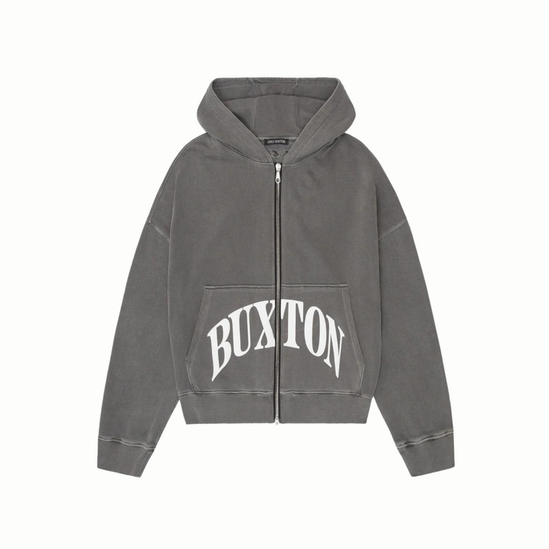 Cole Buxton Heavyweight Cropped Logo Zip Hoodie