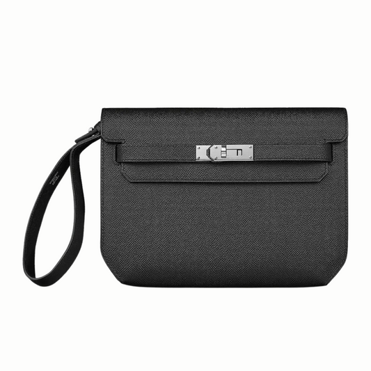 Hermès Paris Kelly Depeches 25 Epsom Black Palladium Hardware