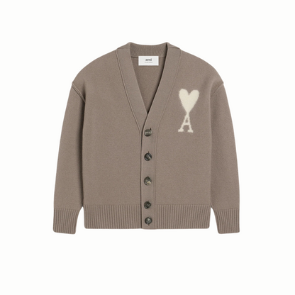 Ami De Coeur Cardigan Taupe Wool