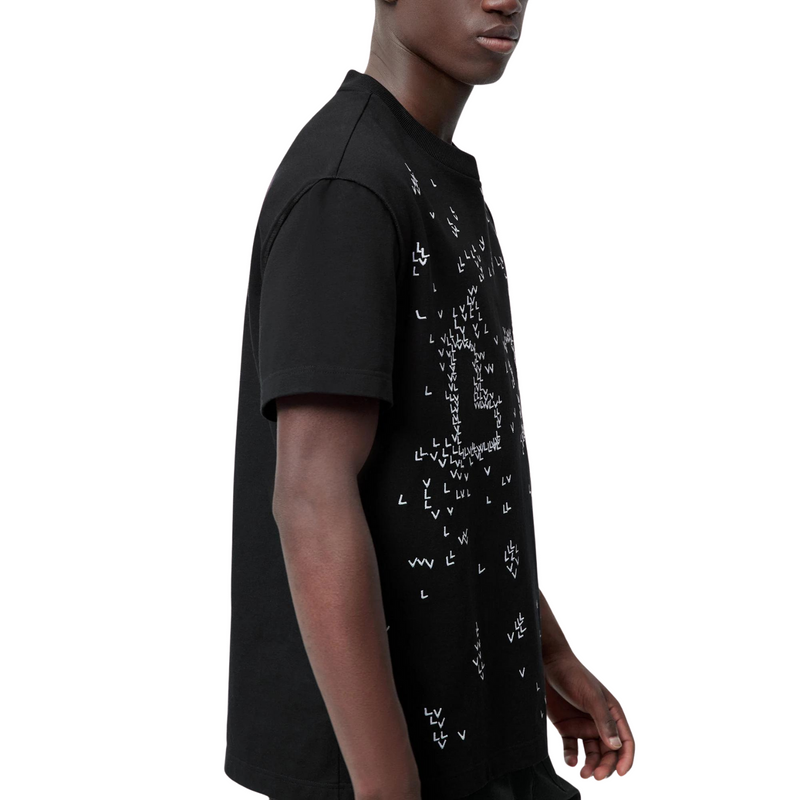 Louis Vuitton LV Spread Embroidery Black T Shirt