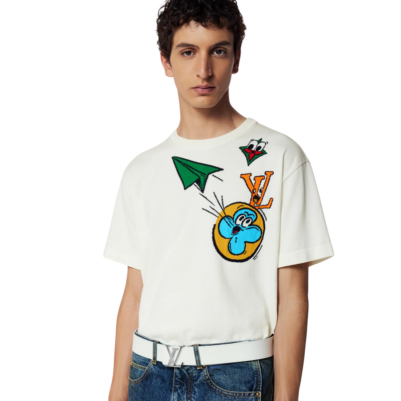 Louis Vuitton Monogram Comics Intarsia Short-Sleeved Crewneck