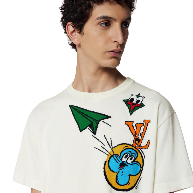 Louis Vuitton Monogram Comics Intarsia Short-Sleeved Crewneck