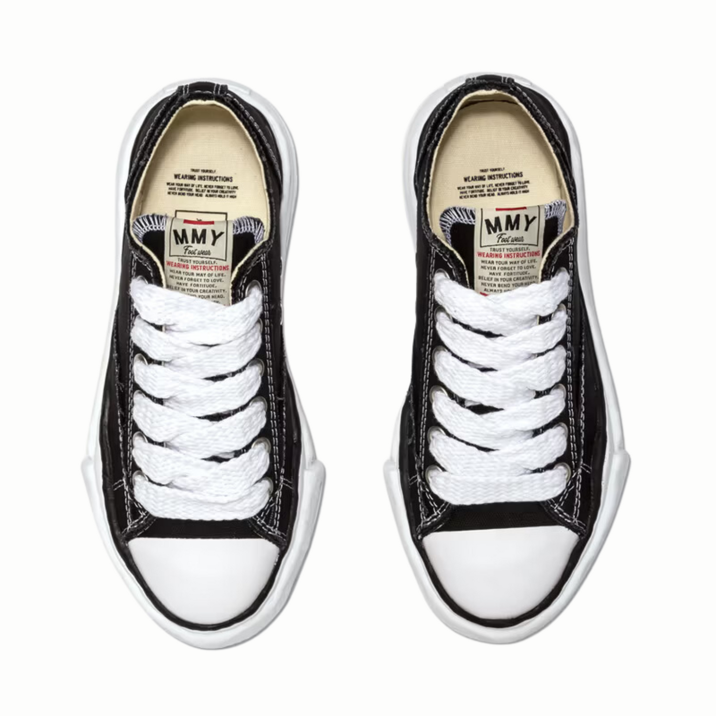 Maison Mihara Yasuhiro Sole Canvas Low Black White (tongue label)