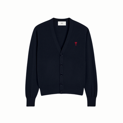 Ami De Coeur Embroidery Cardigan Merino Wool