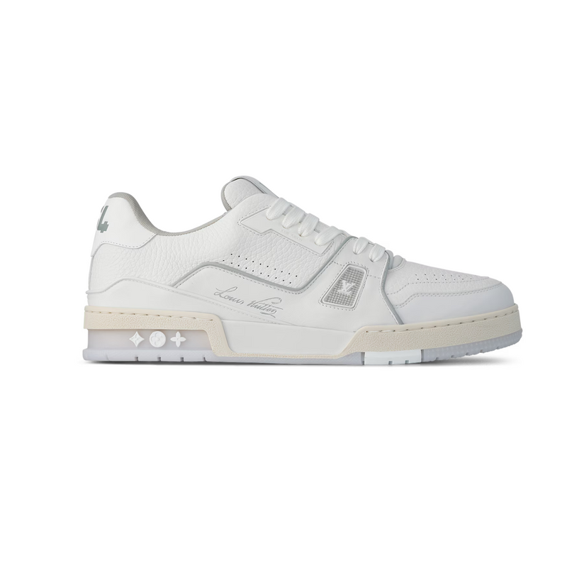 Louis Vuitton White Grey Signature Trainer