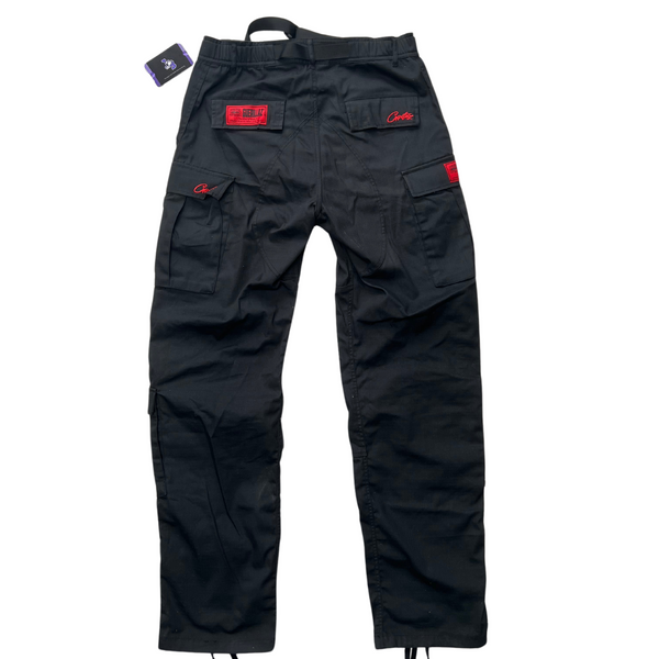 *Pre-loved* Corteiz Alcatraz Cargos (Black/Red)