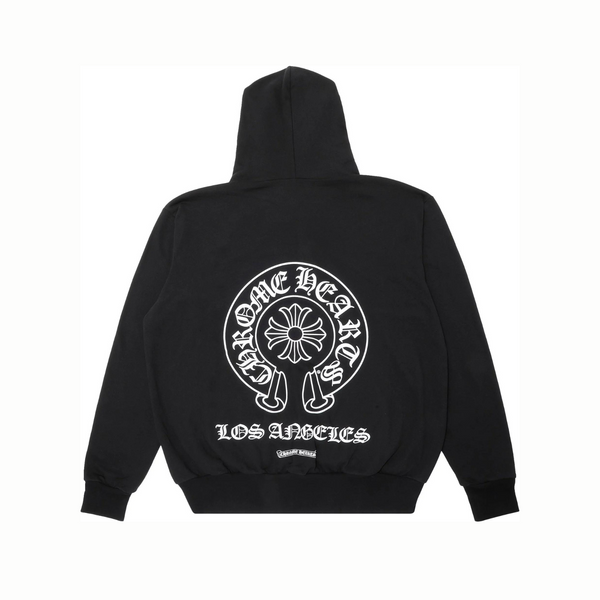 Chrome Hearts Horseshoe Floral Cross Sleeve Zip Up Hoodie