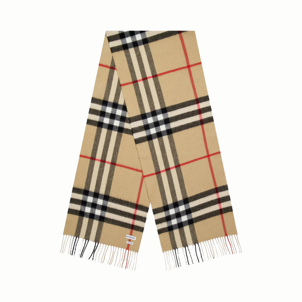 Burberry Check Cashmere Beige Scarf